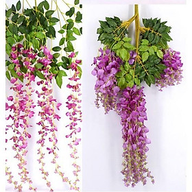 Hoa tử đằng dây treo dài 110cm - Hoa giả lụa trang trí lễ kết hôn, sự kiện, nhà hàng, tiệc cưới, ngoại thất, làm giàn