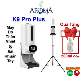 MÁY ĐO THÂN NHIỆT k9 pro plus KIÊM XỊT SÁT KHUẨN TAY TỰ ĐỘNG MÁY KHỬ KHUẨN