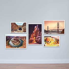 Bộ 5 tranh đẹp nước Mỹ "Hẻm núi Antelope và vùng Tây Nam Hoa Kỳ" | Tranh phòng họp W3326 Canvas