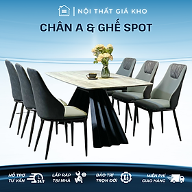 Mua Bàn ăn mặt đá  bàn ăn mặt đá cẩm thạch trắng vân mây  đen mây  loang nâu kết hợp ghế spot