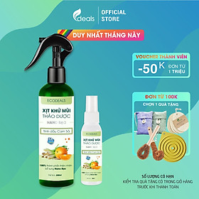 Mua Xịt Khử mùi Kháng khuẩn thảo dược công nghệ Nano Bạc ECODEALS - Tinh dầu Cam Sả