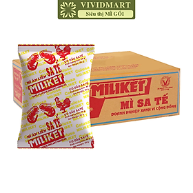 COLUSA - Mì Miliket gói giấy vàng hương vị Sa tế, Mì sa tế gói giấy vàng Miliket, Mì giấy Miliket (65g/gói)