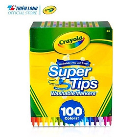 Bộ 100 màu bút lông nét mảnh - nét đậm có thể rửa được Crayola Supertips Washable Marker