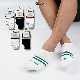Combo 5 Đôi Tất Cổ Ngắn Nam Nữ GOMTAT Mẫu 2 Sọc Ngang, Vớ Cổ Thấp Unisex Chất Liệu Cotton Cao Cấp - GOM503-2SOC-CB5