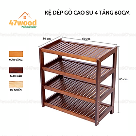 Mua Kệ để giày dép 4 tầng rộng 60cm gỗ cao su chống nước - Giá để giày bằng gỗ 47wood
