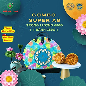 Hộp bánh trung thu 4 bánh 1 trứng 150g - combo super a8 - thành long - - việt nam