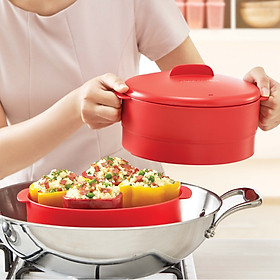 Mua Xửng Hấp Tupperware Tặng 1 Hộp Bảo Quản Medium Square (Quà tặng màu ngẫu nhiên)