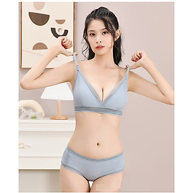 Bộ đồ lót/set đồ lót/ bộ quần áo lót/đồ lót thể thao không gọng chất cotton mềm mại thoải mái cho bạn nữ LYEB025