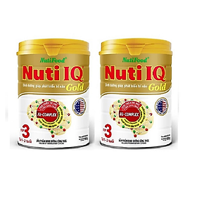 Combo 2 hộp Nuti IQ Gold Step 3 900 gr : sữa tăng cường DHA cho trẻ 1-2 tuổi phát triển trí não, thị giác