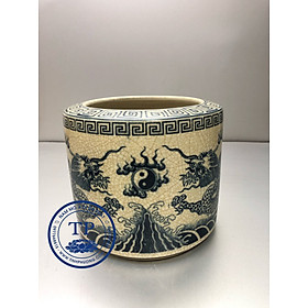 Mua BÁT NHANG  BÁT HƯƠNG THỜ BẰNG SÚ MEN RẠN HÌNH RỒNG KH18386