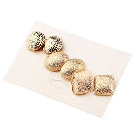 2-7pack 3 Pairs Women's Assorted Statement Geometric Stud Earring Sets Ear Studs