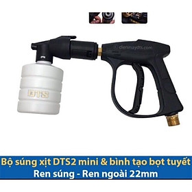 Bộ súng xịt mini Ren 22mm và bình tạo bọt tuyết cho máy xịt rửa cho máy rửa xe