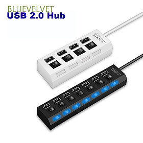 Bộ chia 4/7 cổng Usb mở rộng có đèn Led cho laptop - 4 port