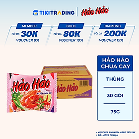 Thùng 30 gói mì Hảo Hảo Tôm Chua Cay 75g