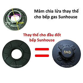 Mâm Chia Lửa (Pép Chia Lửa, Đầu Đốt) Thay Thế Cho Bếp Gas Sun house Đường Kính Trong 43mm, Đường Kính Ngoài 82mm