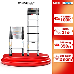 Thang rút đơn Inox 316 chính hãng Winci, WIN-TRX, tải trọng tối đa 500 kg, Hàng chính hãng