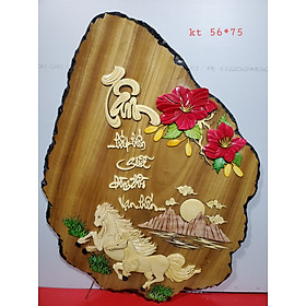 Tranh gỗ  nghệ thuật  thư pháp chữ TÂM