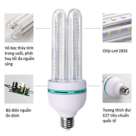 Mua Bóng Đèn Led Chữ U 12w E27 Ánh Sáng Trắng/Vàng  Bóng Bulb Tiết Kiệm Điện Hàng Chính Hãng