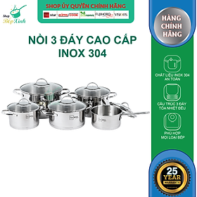 Bộ 5 Nồi 3 Đáy Inox 304 Kiểu Sillic Fivestar FS10CG2