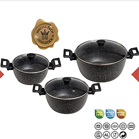 BỘ NỒI FLONAL SET 3 NỒI - KUCHEN- Hàng Chính Hãng 