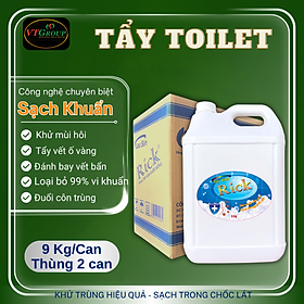 Nước Tẩy Toilet Rick Can 9Kg (2 Can / Thùng) - Tặng 1 Chai Lau Sàn Rick 1Kg