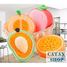 Mua Combo 4 Miếng rửa chén bát  bọt biển rửa chén hình trái cây xinh xắn trong bếp GD03-BBRC – ( giao màu ngẫu nhiên)