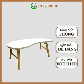 Bàn trà hạt đậu chân gỗ 90cm - Bàn học, bàn trà sofa ngồi bệt hạt đậu chân gỗ tự nhiên kiểu Hàn Eotygroup