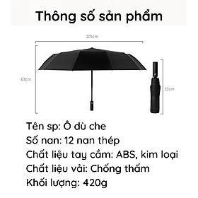 Ô tự động gấp gọn - Dù tự bung chống tia UV, 10 nan chịu lực cao cấp , chống thấm nước, ô che mưa che nắng cỡ lớn