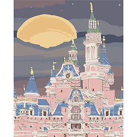 Mua Tranh tô màu theo số Tranh sơn dầu số hoá hình toà lâu đài size 30*40cm kèm khung
