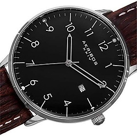 Akribos XXIV Men's Retro Swiss Quartz Watch - Easy-to-Read Arabic Numeral with Date Window On Leather Strap Watch - AK715