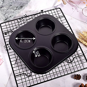Mua Khuôn Cupcake Muffin Màu Đen 4 Bánh- TRAY4MUFFD