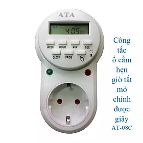 Ổ cắm hẹn giờ ATA AT-08C dạng kỹ thuật số - Hàng chính hãng