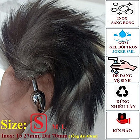 Phụ Kiện Đồ Ngủ Đuôi Cáo Màu Xám Fox Tail Anal Plug Cosplay BCS21