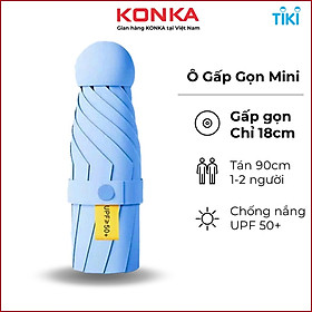 Ô che mưa gấp gọn mini, dù mini bỏ túi, ô dù che nắng mưa siêu nhẹ, chống tia UV UPF50+ kèm hộp đựng sang trọng