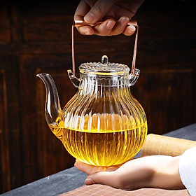 Mua Ấm pha trà thủy tinhvaan sọc quai đồng 650ml