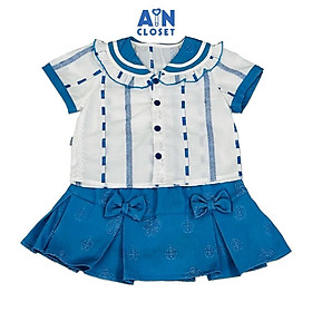Set Áo Váy bé gái họa tiết Hoa Trà Xanh Cotton - AICDBGFMR9HO - AIN Closet