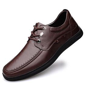 Giày da phong cách mới nhất giày thường giày lưới khử mùi giày đỏ giảm giá mới nhất cỡ lớn - màu nâu