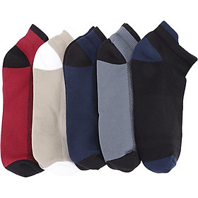 Bộ 5 Đôi Vớ TT Nam Có Cổ Woada LK801 - Màu Ngẫu Nhiên