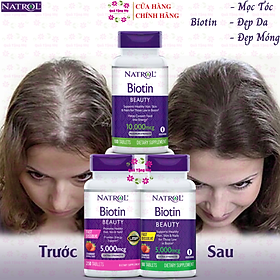 Biotin mọc tóc Natrol Beauty Mỹ hỗ trợ tóc mọc nhanh hơn, dày hơn, cho mái tóc khỏe mạnh, làn da rạng rỡ và móng tay chắc khỏe - QuaTangMe Extaste