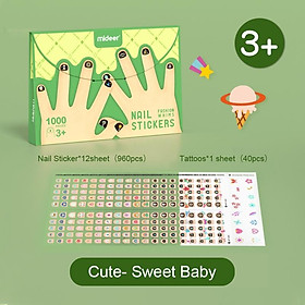 Sticker dán móng tay cho bé Mideer Nail stickers Mideer 2 mẫu miếng dán