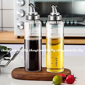 Mua Combo 2 Chai Thủy Tinh Đựng Thực Phẩm 500ml  chai đựng gia vị  chai lọ Chiết Rót Dầu có vạch chia