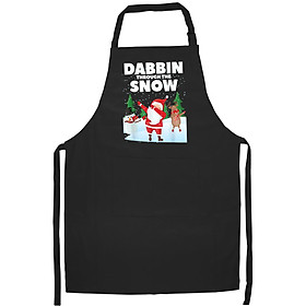 Tạp Dề Làm Bếp In Hình Christmas Dabbin Through The Snow Santa Reindeer Elf