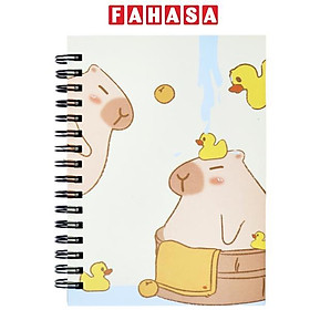 Sổ Lò Xo Bìa Bồi Friendly Ambassador Capybara V1 A6 - Không Kẻ - 160 Trang 80gsm - The Sun 02
