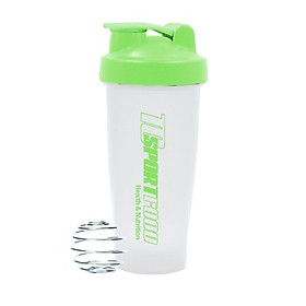 Bình lắc Shaker pha sữa cho người tập GYM hiệu TCSPORTFOOD - Bình nước thể thao Shaker 600 ml - Trắng nắp xanh lá