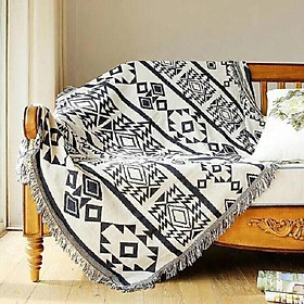 Thảm phòng khách, Khăn phủ sofa vintage chất liệu cotton dệt cao cấp