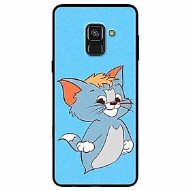 Ốp lưng dành cho Samsung A8 2018 mẫu Thần Mèo Nền Xanh