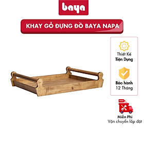 Mua Khay Gỗ Đựng Đồ Hình Chữ Nhật Trang Trí Decor BAYA Napa Thiết Kế Tay Cầm 2 Bên Chắc Chắn Chất Liệu Gỗ Cao Su Bền Chắc  Màu Nâu Vân Gỗ Cổ Điển  An Toàn Vệ Sinh Thực Phẩm Và Sức Khỏe  Kích Thước 30x39x8cm - 1100341