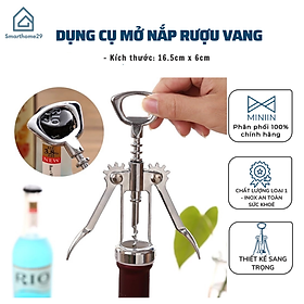 Dụng Cụ Khui Mở Rượu Vang, Khui Bia Kim Loại Không Gỉ - Hàng Chính Hãng MINIIN