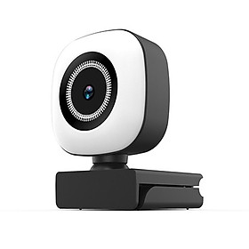 Webcam 2K cắm và chạy USB với đèn micrô tích hợp để phát trực tiếp video cuộc gọi video hội nghị truyền hình giảng dạy trực tuyến-Màu đen-Size