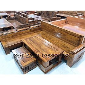 Mua Bàn ghế Sofa góc L tay trứng gỗ hương xám BG087 giá thật